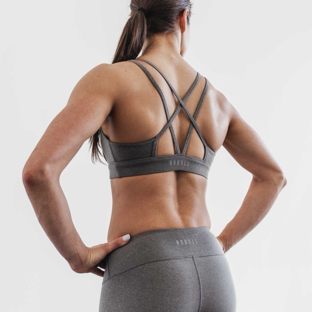 NWT NOBULL Plush Heather Sports Bra - XS - Heather Grey